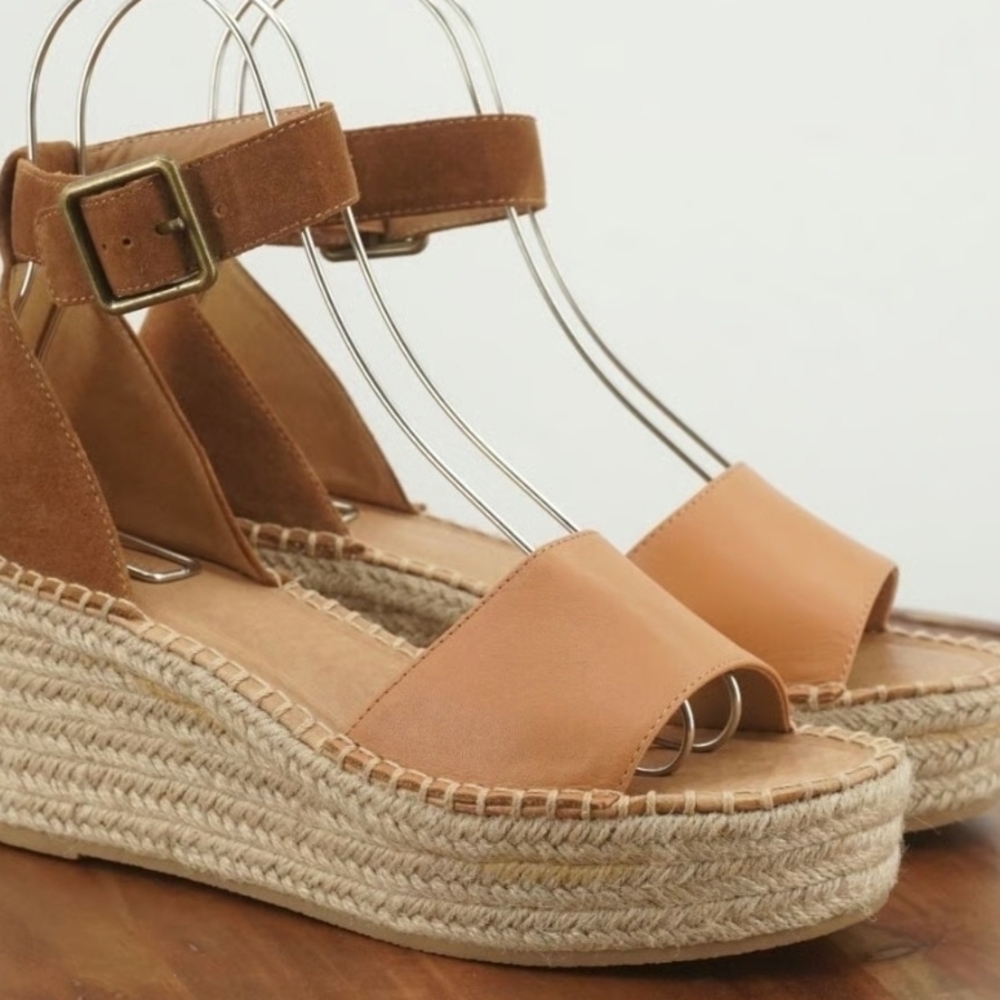 Soludos women's tan espadrille wedge sandals Positano size 9